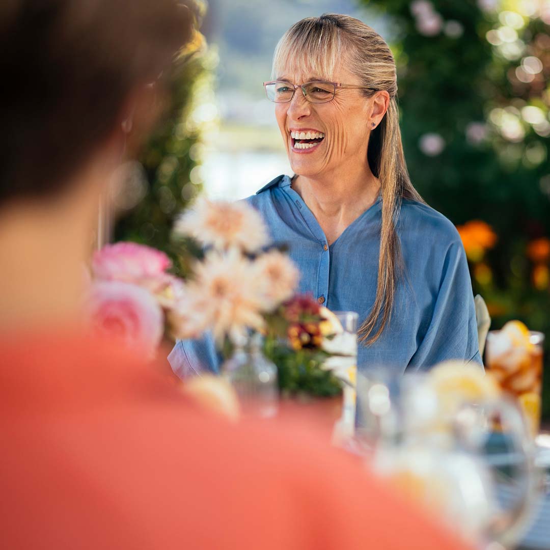 woman smiling