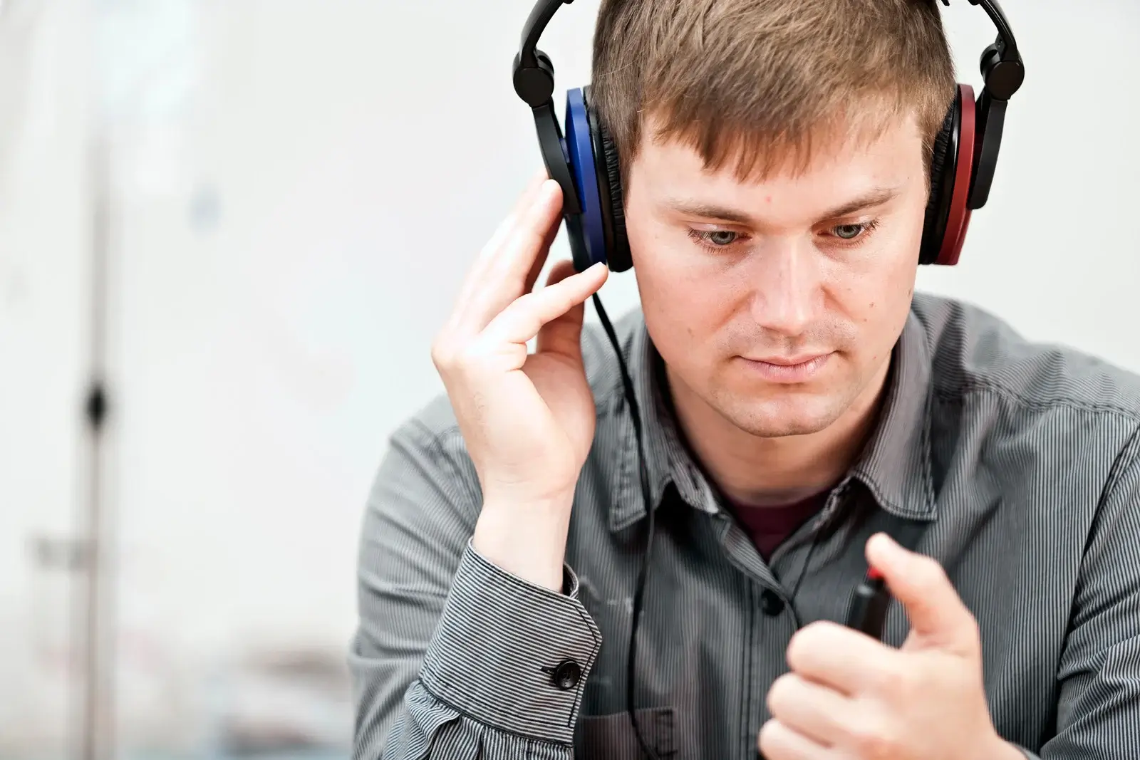 Man taking a hearing exam